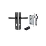 12860KENTR60KK - Osaka Lever - Rectangular Backplate Entrance Kit with High Security Lock - Matt Black - Entrance