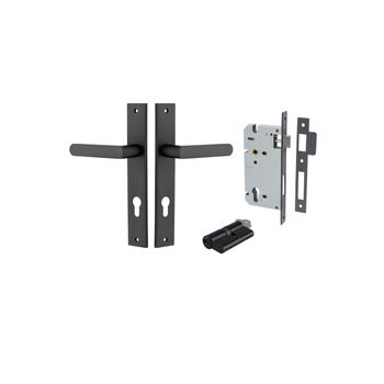 Osaka Lever - Rectangular Backplate Entrance Kit with High Security Lock