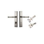 14742KPRIV60 - Verona Lever - Stepped Backplate Privacy Kit with Privacy Turn - Satin Nickel - Privacy