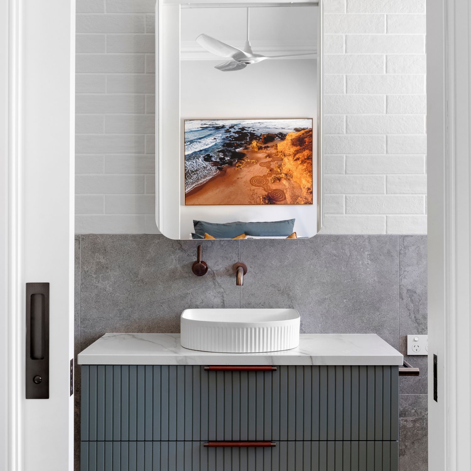 21780 - Rectangular Flush Pull - Signature Brass - Passage