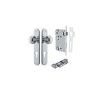 11836KENTR60KT - Guildford Knob - Oval Backplate Entrance Kit with High Security Lock - Polished Chrome - Entrance