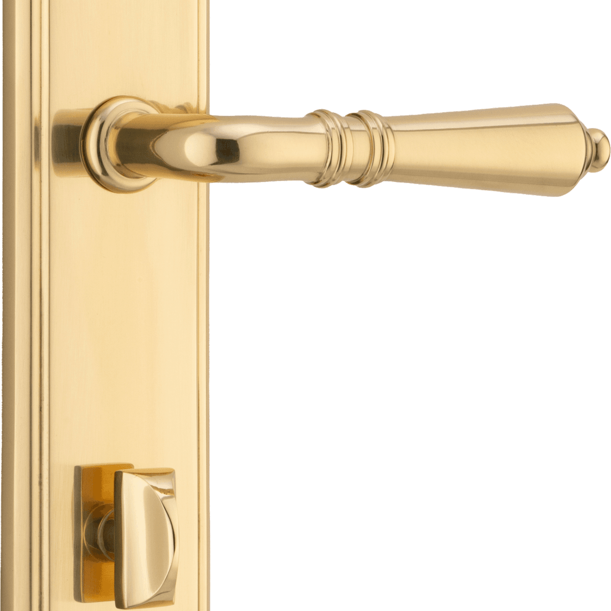 10236P85 - Sarlat Lever - Stepped Backplate - Polished Brass - Privacy