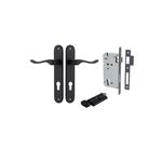 12924KENTR60KT - Stirling Lever - Oval Backplate Entrance Kit with High Security Lock - Matt Black - Entrance