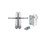 12218KENTR60KK - Verona Lever - Shouldered Backplate Entrance Kit with High Security Lock - Brushed Chrome - Entrance