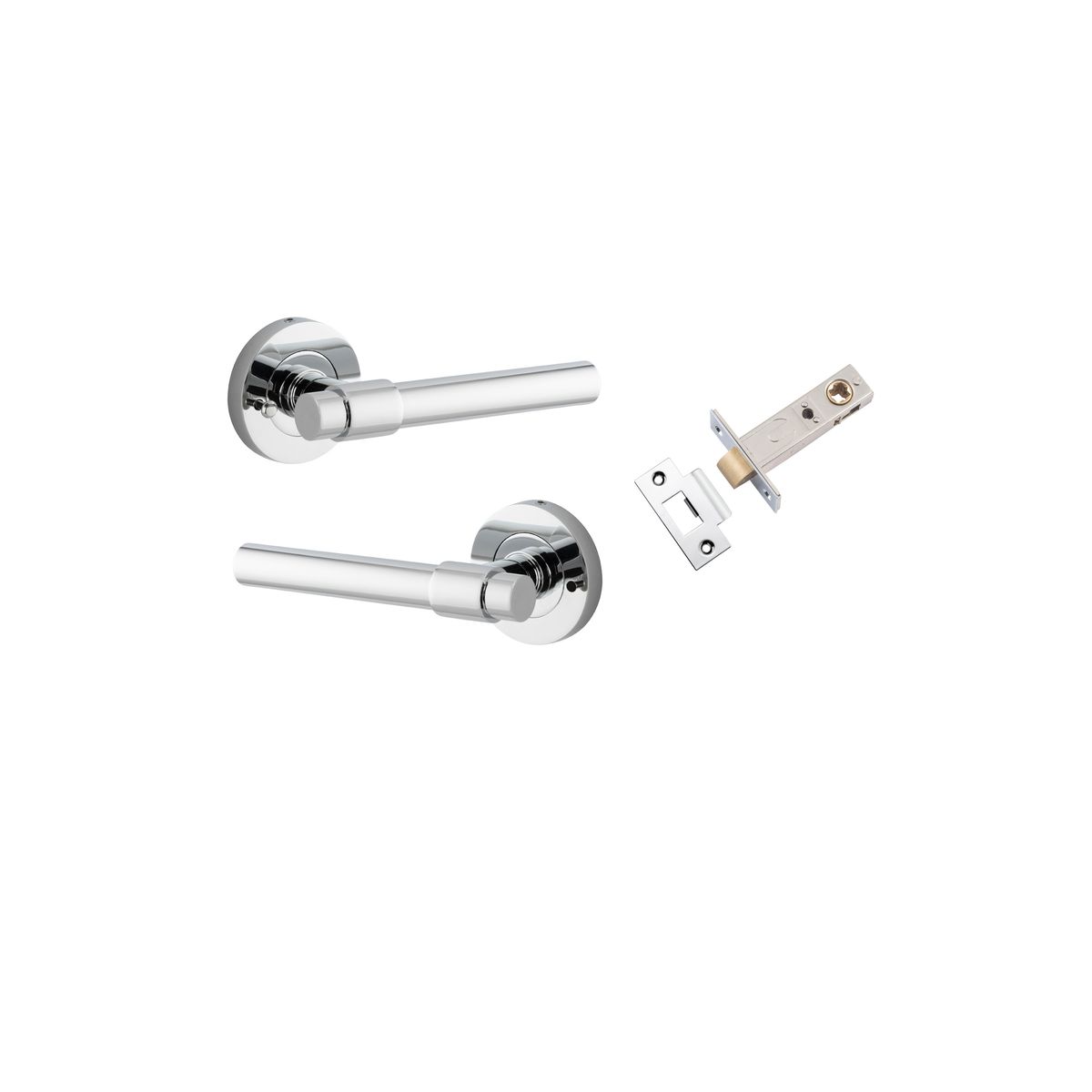 20624KIBPRIV60 - Helsinki Lever - Round Rose (Inbuilt Privacy) - Polished Chrome - Privacy