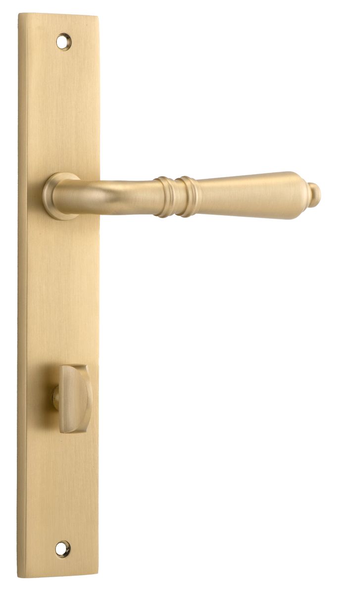 15200P85 - Sarlat Lever - Rectangular Backplate - Brushed Brass - Privacy