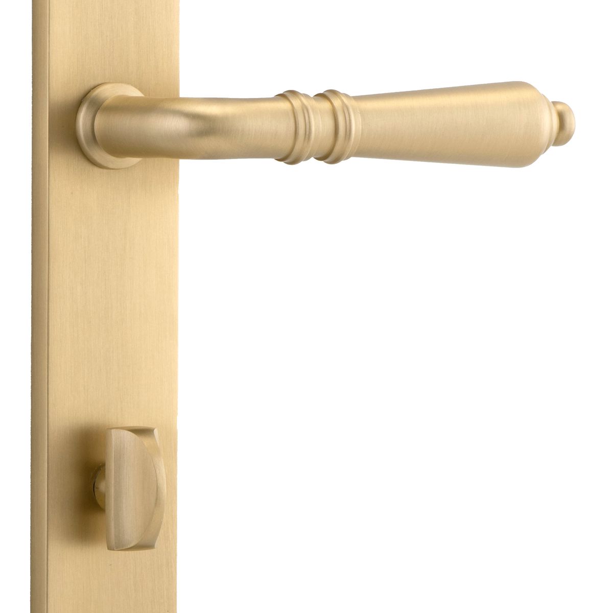 15200P85 - Sarlat Lever - Rectangular Backplate - Brushed Brass - Privacy