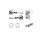 0318KENTR60KT - Verona Lever - Round Rose Entrance Kit with Separate High Security Lock - Polished Nickel - Entrance