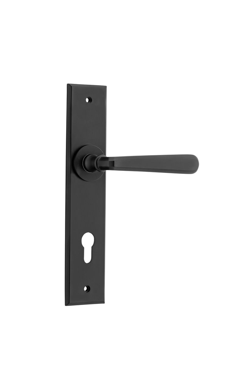 12880E85 - Copenhagen Lever - Chamfered Backplate - Matt Black - Entrance