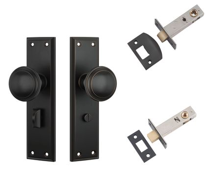 Milton Door Knob - Long Backplate Privacy Set