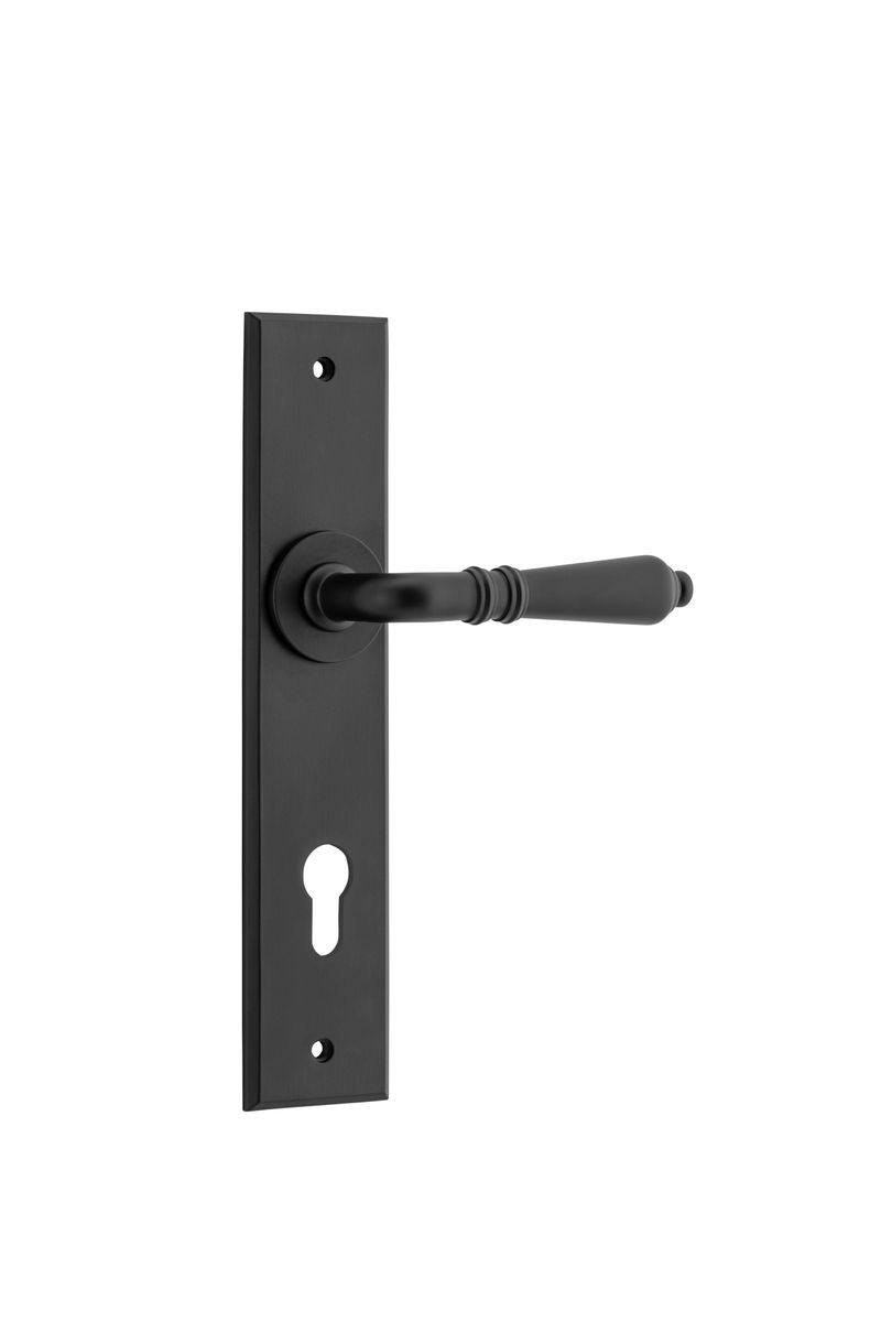 12780E85 - Sarlat Lever - Chamfered Backplate - Matt Black - Entrance