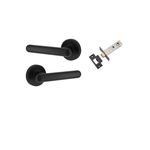 24003KIBPRIV60 - Puerto Lever - Round Rose (Inbuilt Privacy) - Matt Black - Privacy