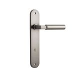14766P85 - Berlin Lever - Oval Backplate - Satin Nickel - Privacy