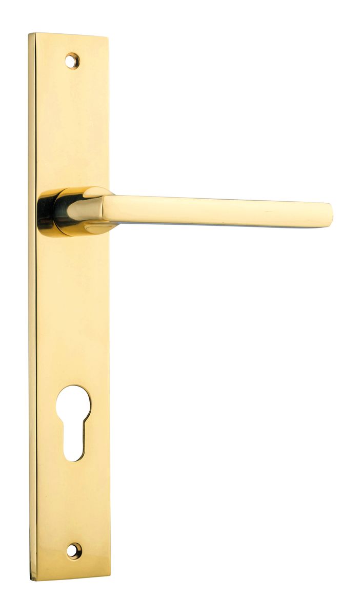 10202E85 - Baltimore Lever - Rectangular Backplate - Polished Brass - Entrance