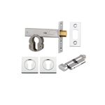 22154K60KTES - Euro Mortice Deadbolt Kit - 60mm Backset with Square Euro Escutcheon Key/Thumb - Polished Chrome - Entrance