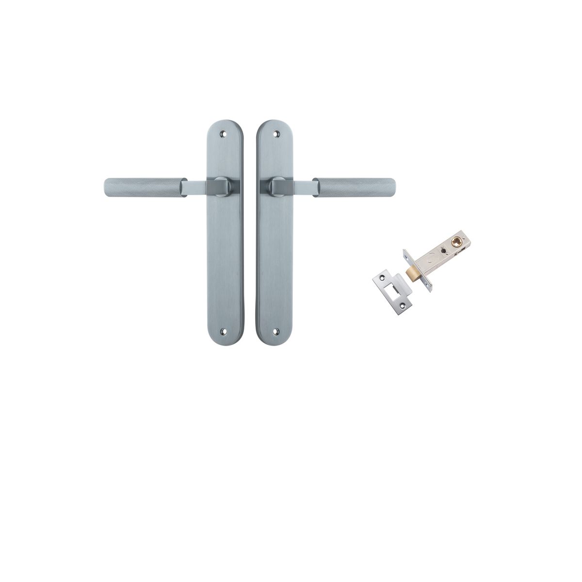 12268KPASS60 - Brunswick Lever - Oval Backplate Passage Kit - Brushed Chrome - Passage
