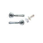 0315KPASS60 - Verona Lever - Round Rose Passage Kit - Brushed Chrome - Passage