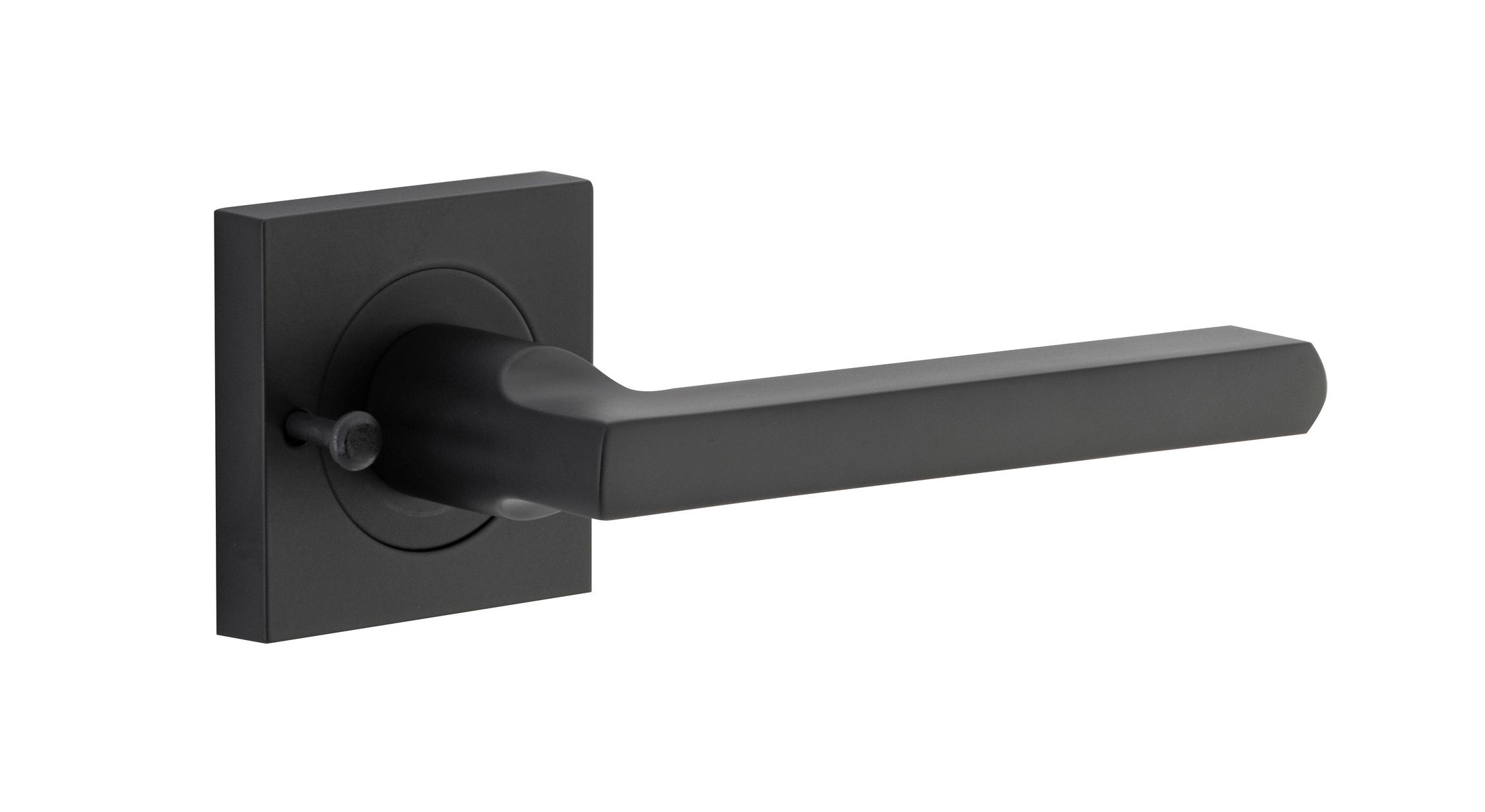 0273KIBPRIV60 - Baltimore Lever - Square Rose (Inbuilt Privacy) - Matt Black - Privacy