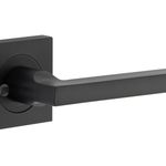 0273KIBPRIV60 - Baltimore Lever - Square Rose (Inbuilt Privacy) - Matt Black - Privacy