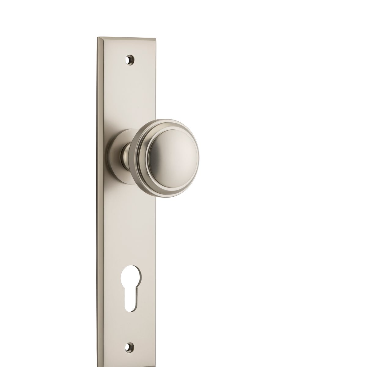 14831E85 - Paddington Knob - Chamfered Backplate - Satin Nickel - Entrance