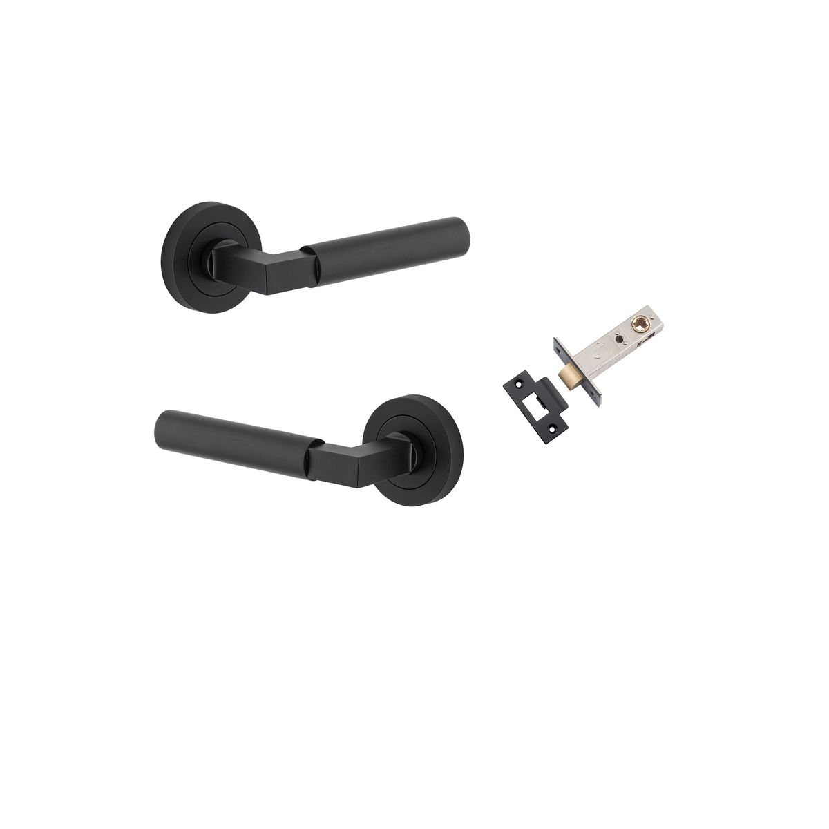 0343KPASS60 - Berlin Lever - Round Rose Passage Kit - Matt Black - Passage