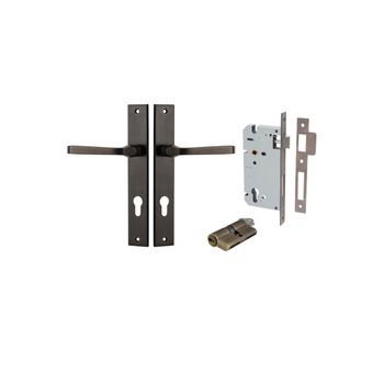Annecy Lever - Rectangular Backplate Entrance Kit with High Security Lock