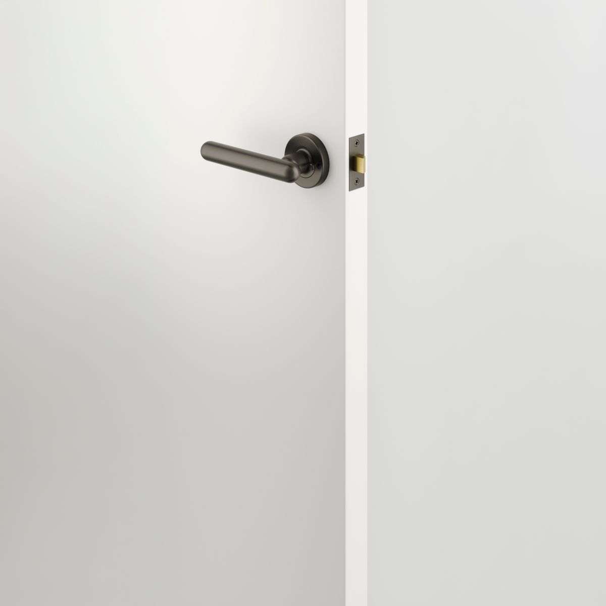 24001KIBPRIV60 - Puerto Lever - Round Rose (Inbuilt Privacy) - Graphite PVD - Privacy