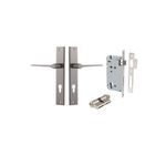 14754KENTR60KK - Como Lever - Rectangular Backplate Entrance Kit with High Security Lock - Satin Nickel - Entrance