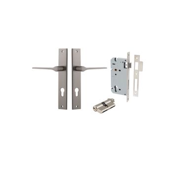 Como Lever - Rectangular Backplate Entrance Kit with High Security Lock