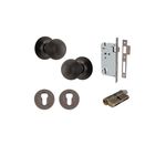 0221KENTR60KK - Guildford Knob - Round Rose Entrance Kit with Separate High Security Lock - Signature Brass - Entrance