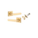 21186KPASS60 - Osaka Lever - Square Rose Passage Kit - Brushed Brass - Passage