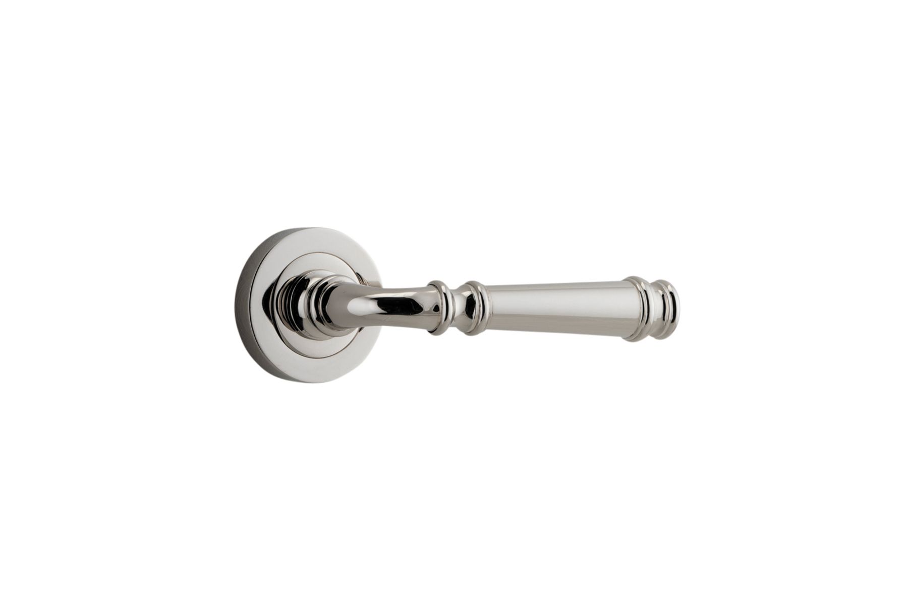 0318 - Verona Lever - Round Rose - Polished Nickel - Passage