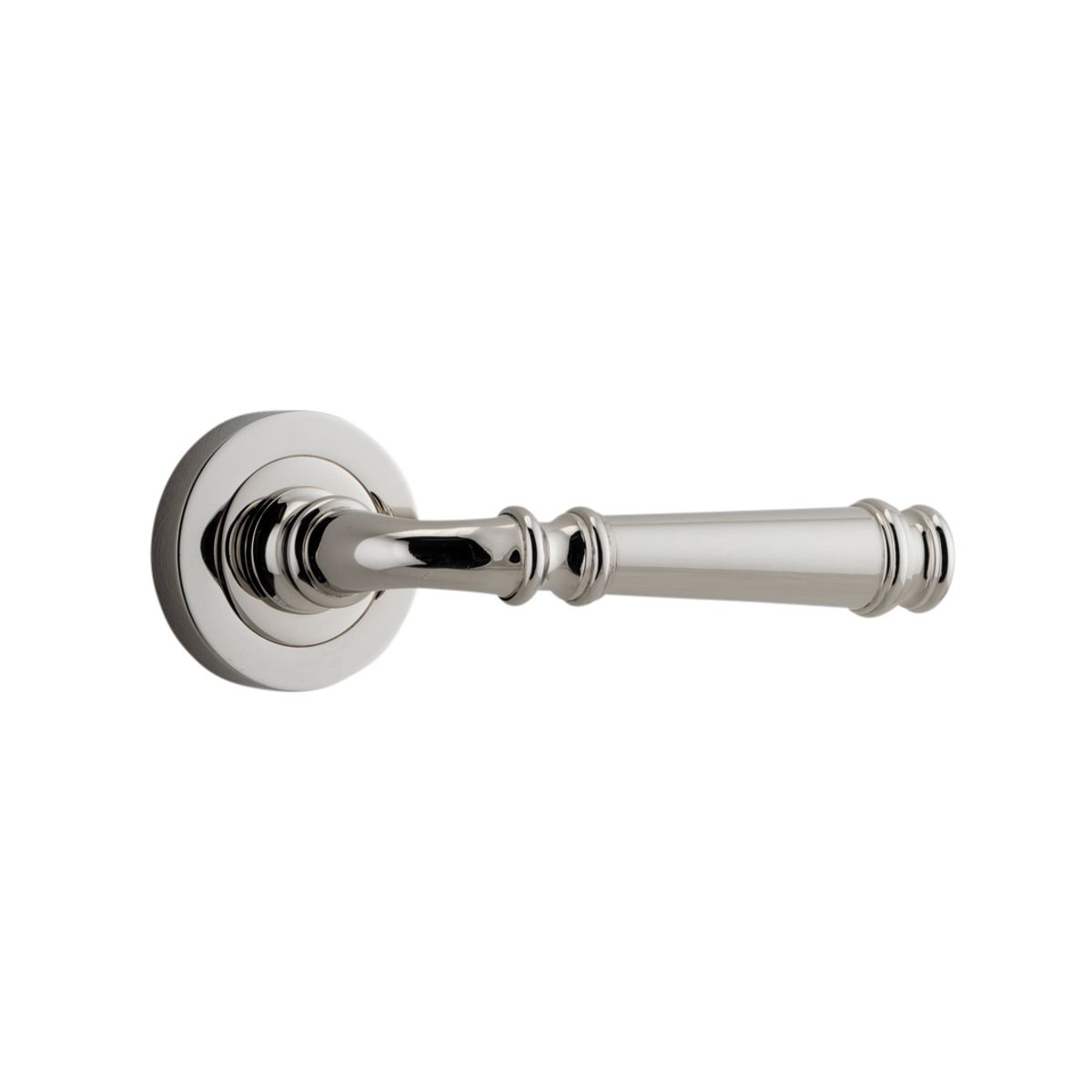0318 - Verona Lever - Round Rose - Polished Nickel - Passage
