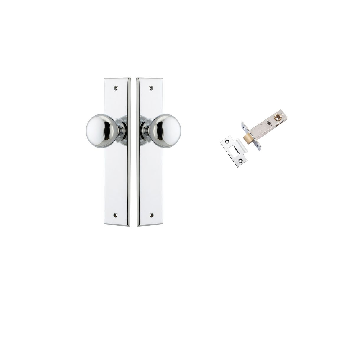 11946KPASS60 - Cambridge Knob - Chamfered Backplate Passage Kit - Polished Chrome - Passage