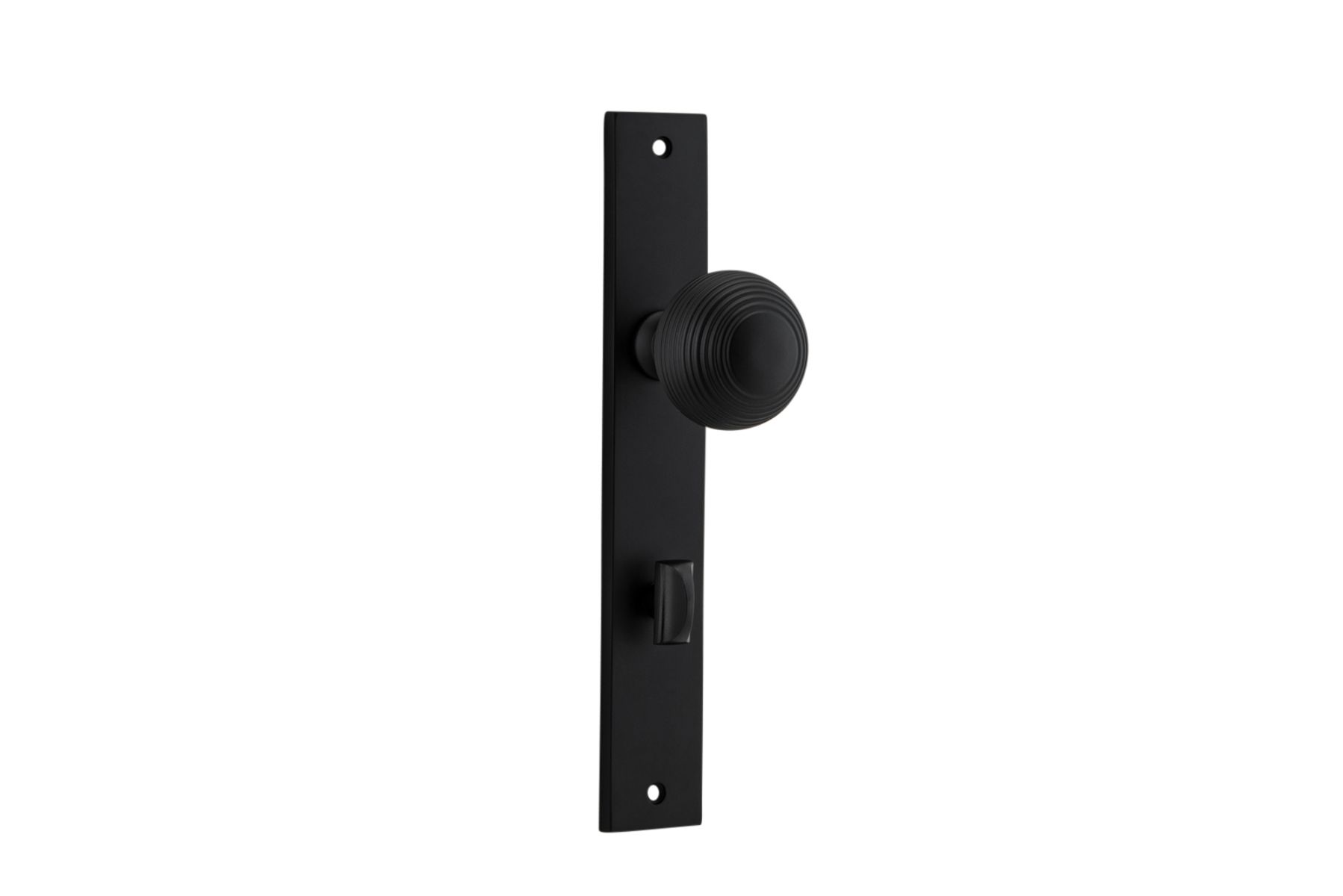 12824P85 - Guildford Knob - Rectangular Backplate - Matt Black - Privacy