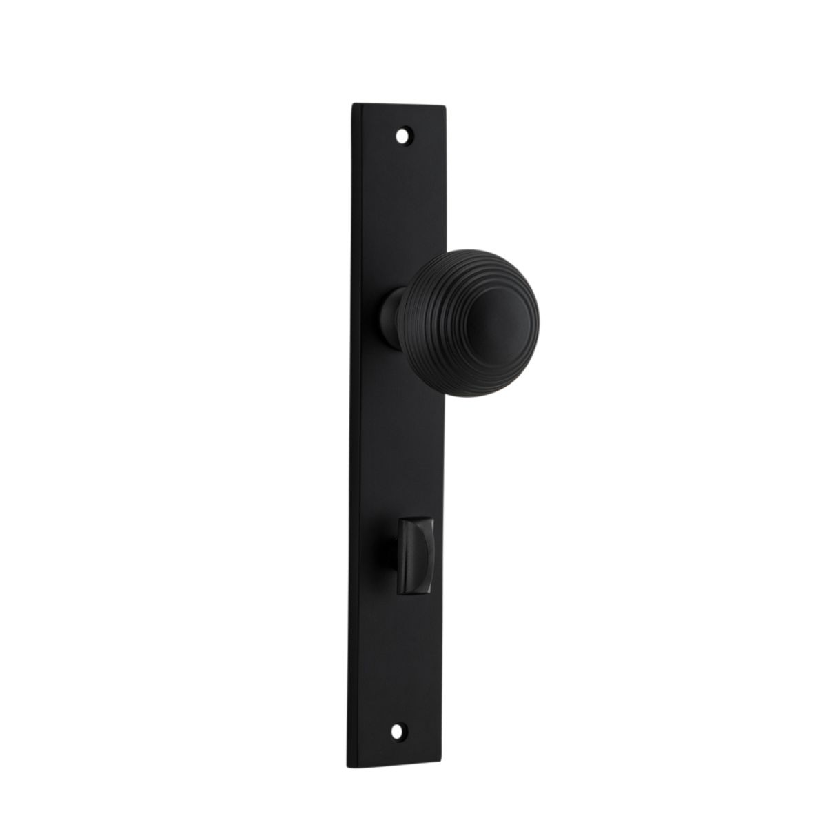 12824P85 - Guildford Knob - Rectangular Backplate - Matt Black - Privacy