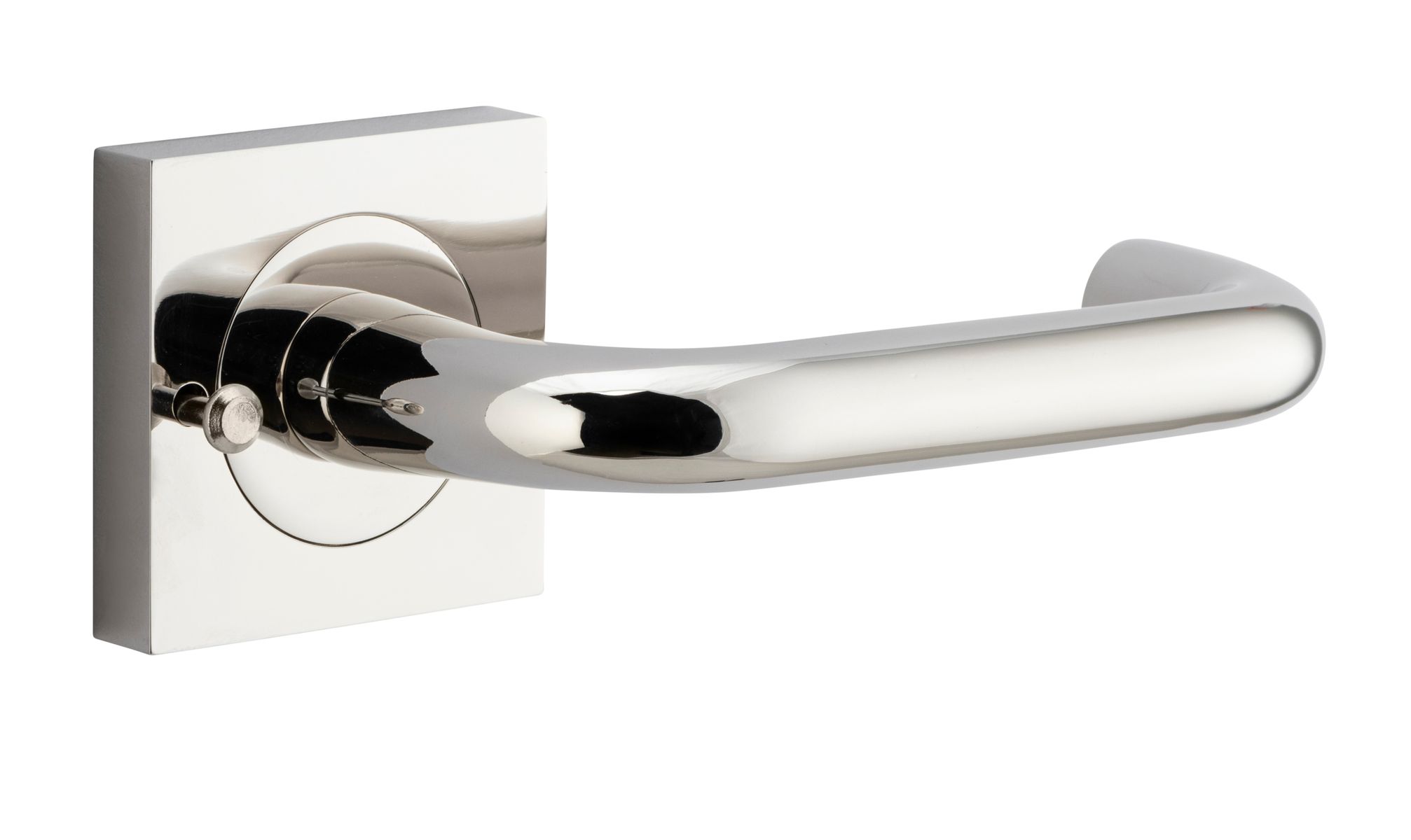 20368KIBPRIV60 - Oslo Lever - Square Rose (Inbuilt Privacy) - Polished Nickel - Privacy