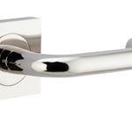 20368KIBPRIV60 - Oslo Lever - Square Rose (Inbuilt Privacy) - Polished Nickel - Privacy