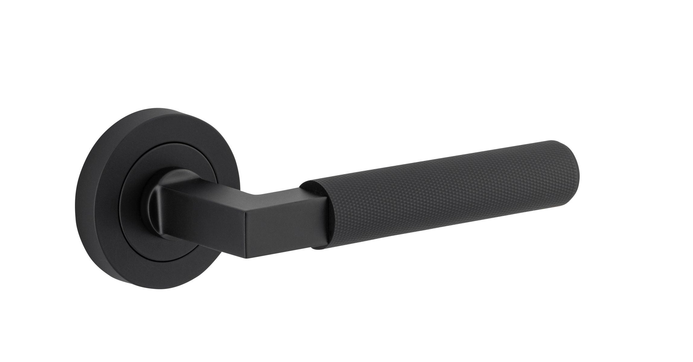 0353 - Brunswick Lever - Round Rose - Matt Black - Passage