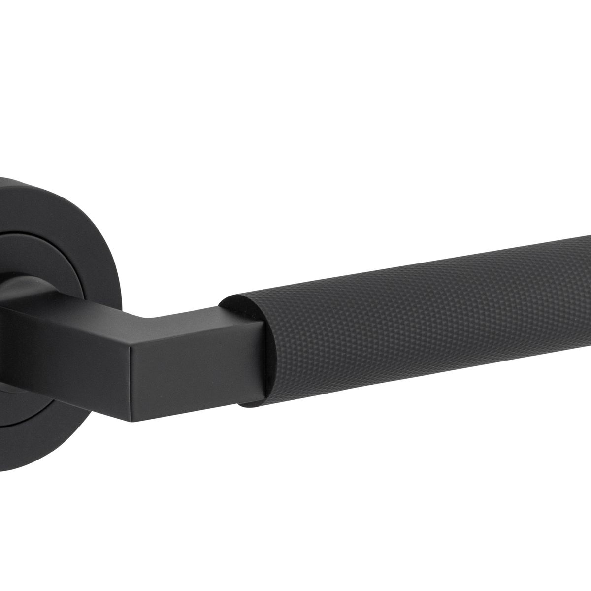 0353 - Brunswick Lever - Round Rose - Matt Black - Passage