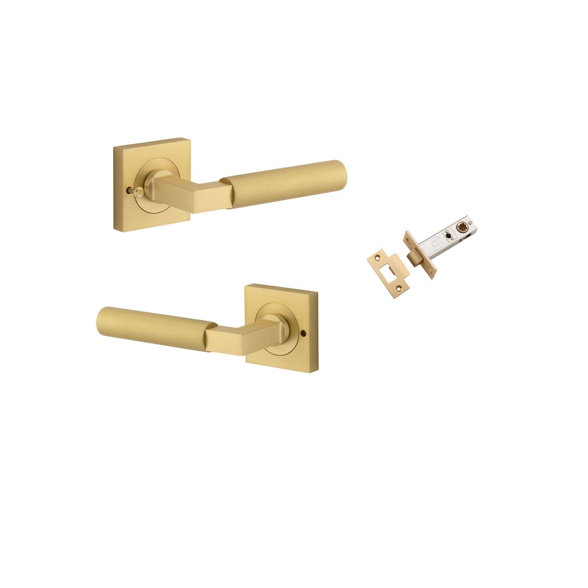 16273KIBPRIV60 - Berlin Lever - Square Rose Privacy Kit (Inbuilt Privacy) - Brushed Gold PVD - Privacy