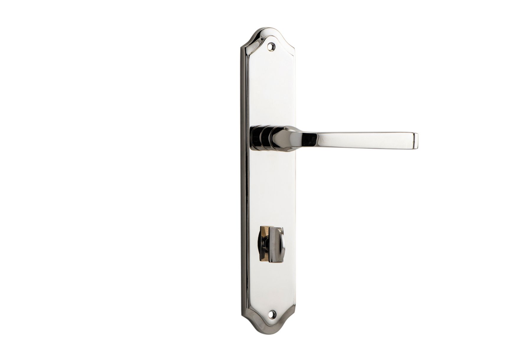 14220P85 - Annecy Lever - Shouldered Backplate - Polished Nickel - Privacy