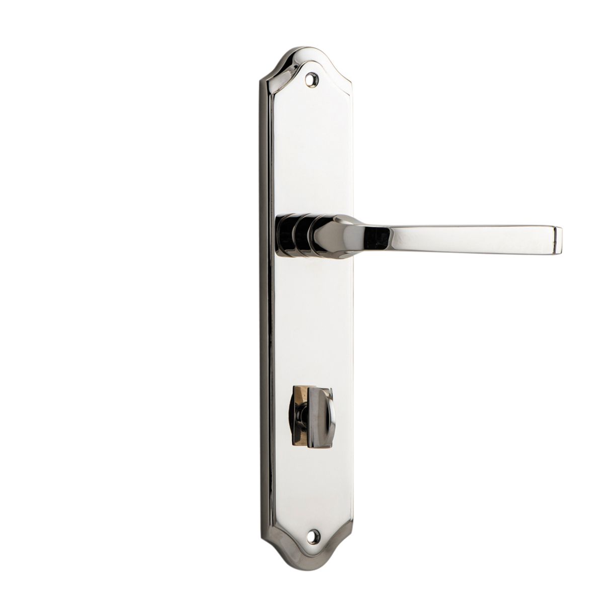 14220P85 - Annecy Lever - Shouldered Backplate - Polished Nickel - Privacy