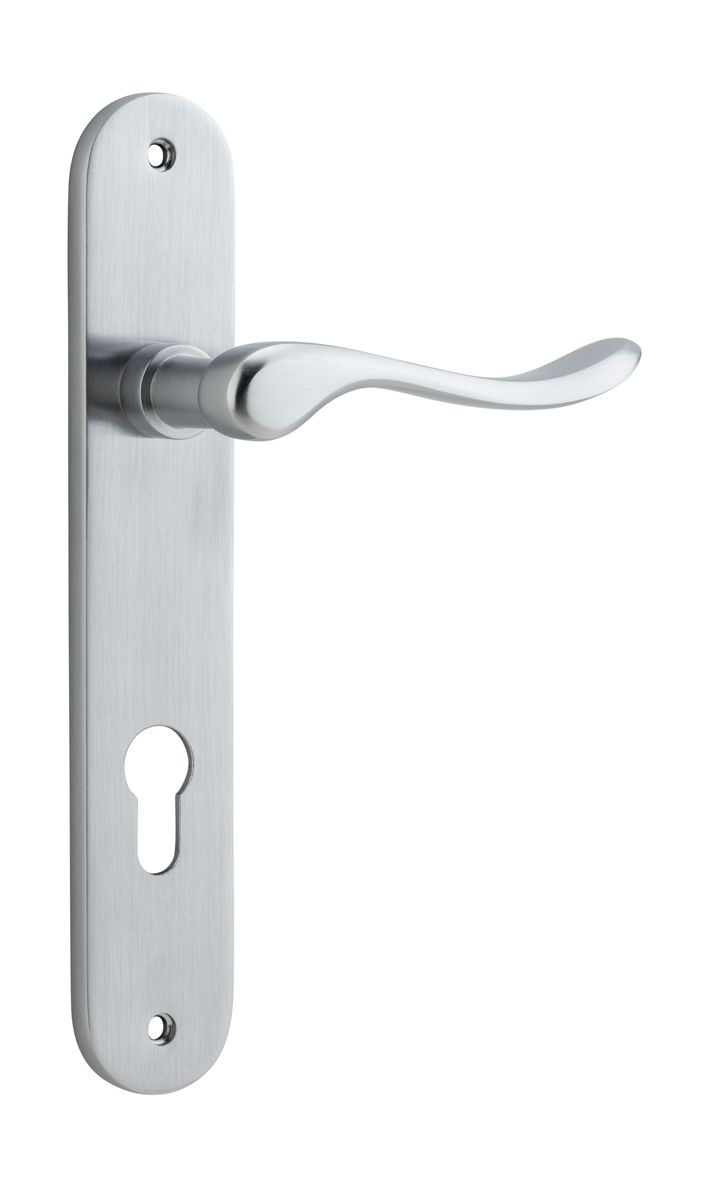 12424E85 - Stirling Lever - Oval Backplate - Brushed Chrome - Entrance