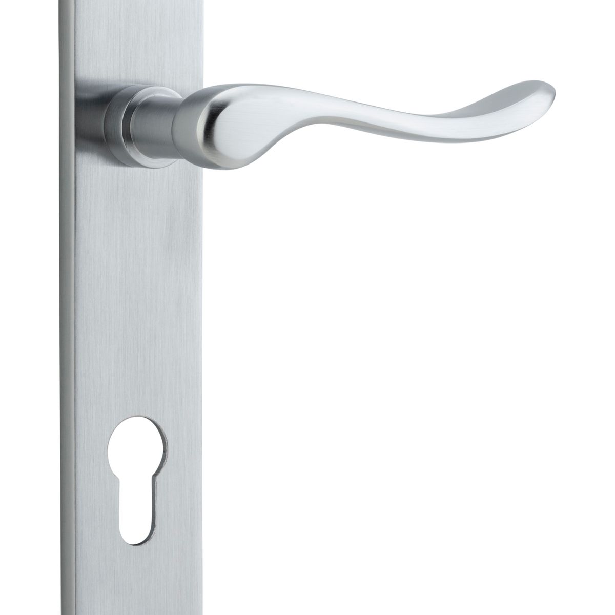 12424E85 - Stirling Lever - Oval Backplate - Brushed Chrome - Entrance