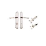 14212KPRIV60 - Sarlat Lever - Shouldered Backplate Privacy Kit with Privacy Turn - Polished Nickel - Privacy