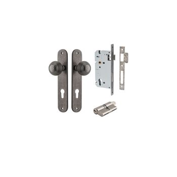 Guildford Knob - Oval Backplate Entrance Kit with High Security Lock