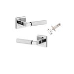 0424KPASS60 - Brunswick Lever - Square Rose Passage Kit - Polished Chrome - Passage
