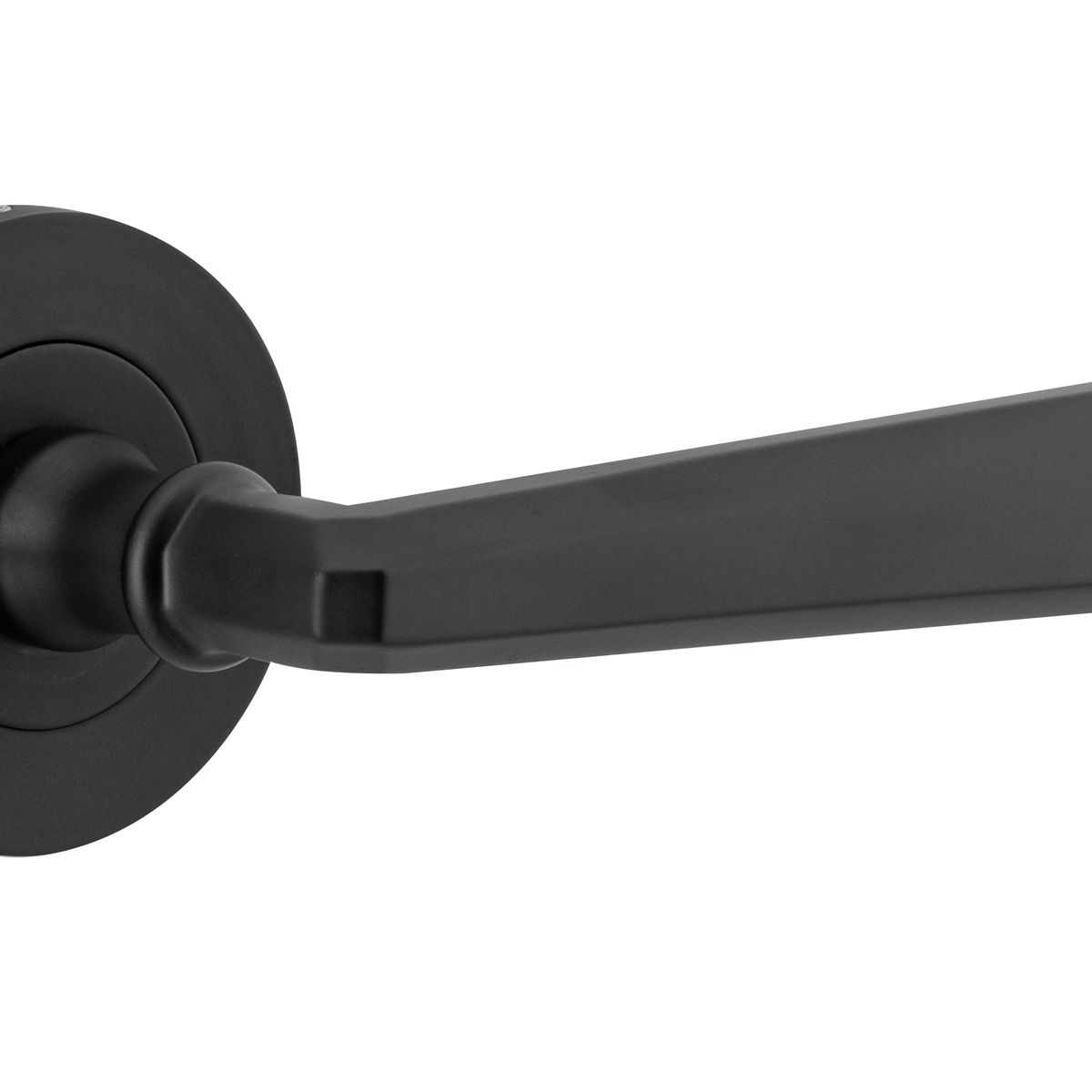 20803KIBPRIV60 - Copenhagen Lever - Round Rose (Inbuilt Privacy) - Matt Black - Privacy