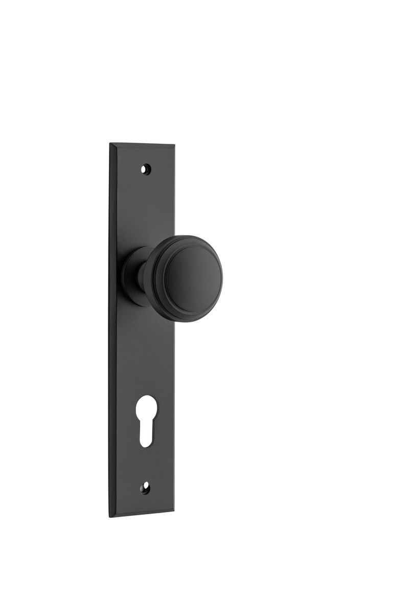 12831E85 - Paddington Knob - Chamfered Backplate - Matt Black - Entrance